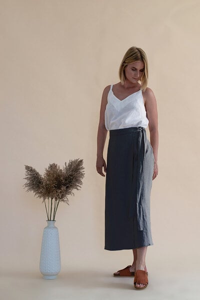 gust. Leinen-Wickelrock - Linen Wrap Skirt - 100% Bio-Leinen von gust.