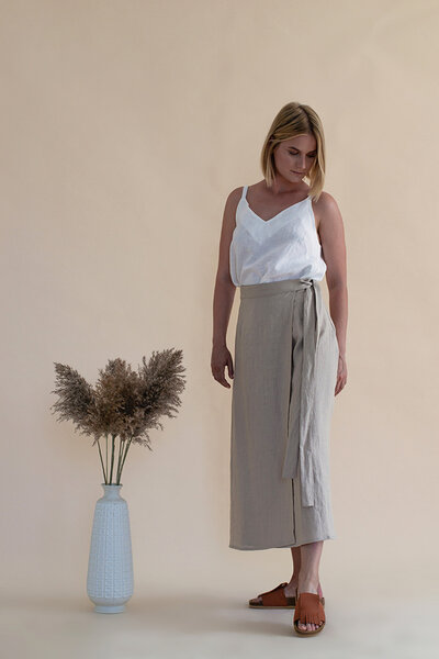 gust. Leinen-Wickelrock - Linen Wrap Skirt - 100% Bio-Leinen von gust.