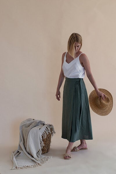 gust. Leinen-Wickelrock - Linen Wrap Skirt - 100% Bio-Leinen von gust.