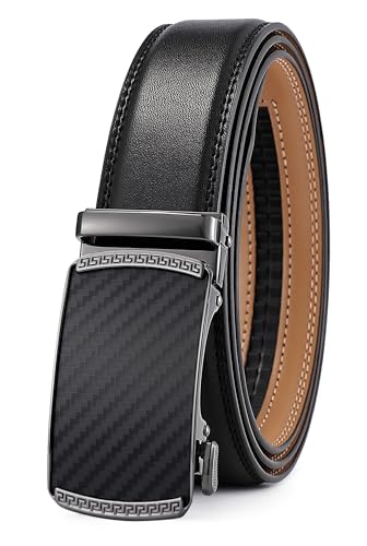 guvoosm Gürtel Herren,Leder Automatik Gürtel Für Herren Business Anzug -3,5cm Breite-11-140-Black 251 von guvoosm