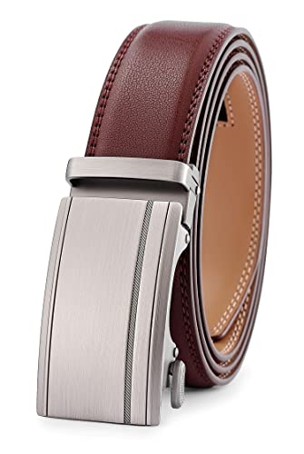 guvoosm Gürtel Herren,Leder Automatik Gürtel Für Herren Business Anzug Gürtel-3,5cm Breite-800-125-Brown 6033 von guvoosm