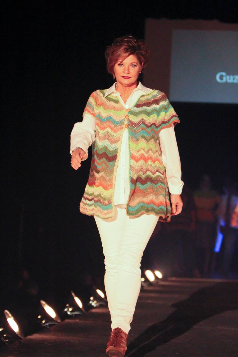 Handgefertigte Chevron Crochet Cardigan Cap-Ärmel Weste Aus Baumwollmischung von guzeldesign