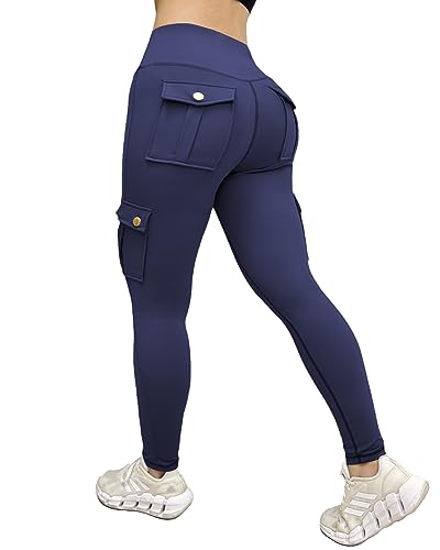 gymfrog Scrunch Butt Lifting Leggings mit Taschen, nahtlos, hohe Taille, Workout-Cargohose für Damen, #2 Blau, M gymfrog Scrunch Butt Lifting Leggings mit Taschen, nahtlos, hohe Taille, Workout-Cargohose für Damen, #2 Blau, M von gymfrog