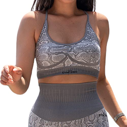 gymxpro® Sport Crop-Top für Damen, nahtlos – Kompression Medium Stretch und atmungsaktiv – BH mit abnehmbarem Pad für Fitness Gym Yoga Running Crossfit von gymxpro