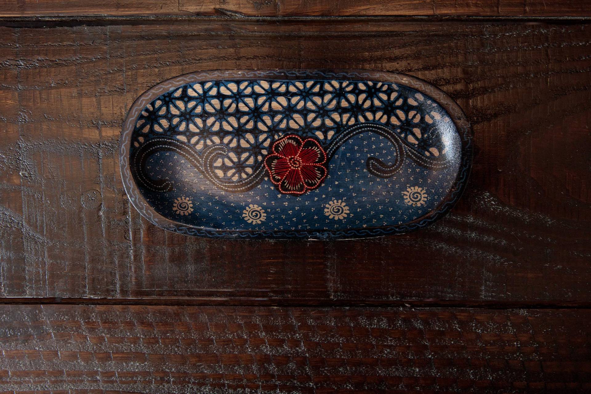 Vintage Batik Holzschale, Dekorative Schmuckplatte, Schmuckschale Vintage Batik Holzschale, Dekorative Schmuckplatte, Schmuckschale von gypsyoasis