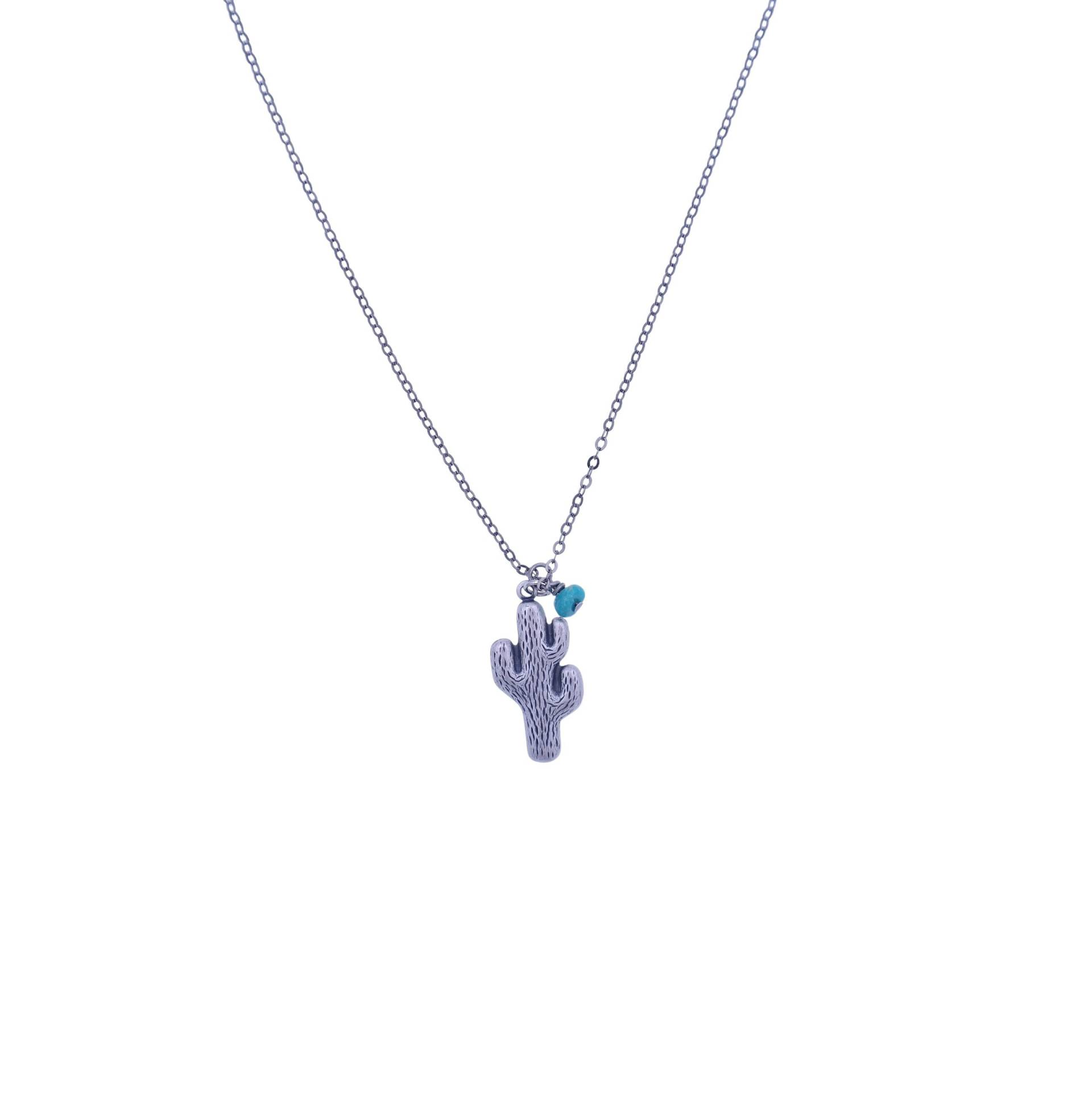 Kette Mit Kaktus Und Türkis Kette Mit Kaktus Und Türkis von gypsysouljewellery