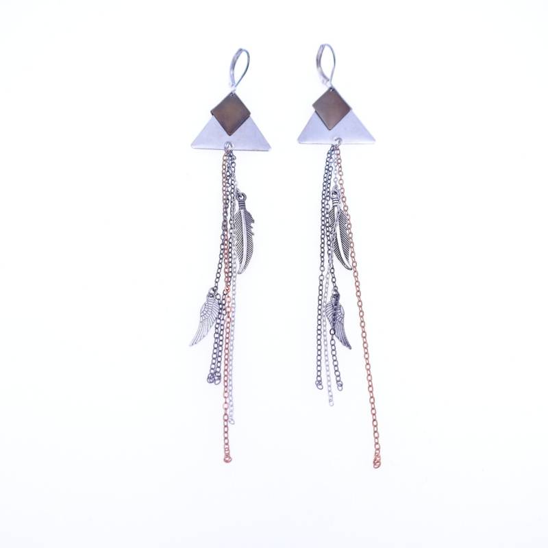 Lange Kettenohrringe, Silberne Bohoohrringe von gypsysouljewellery