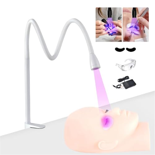 UV Glue Curing Lamp for eyelash Extension, LED Lash Lamp with Foot Switch, Eye Patch & Goggles, 5 W Flexible Gooseneck, Table clamp lamp, 360° Adjustable Head, Glue Cured in 1-3 Seconds,White UV Glue Curing Lamp for eyelash Extension, LED Lash Lamp with Foot Switch, Eye Patch & Goggles, 5 W Flexible Gooseneck, Table clamp lamp, 360° Adjustable Head, Glue Cured in 1-3 Seconds,White von hKjPlvf