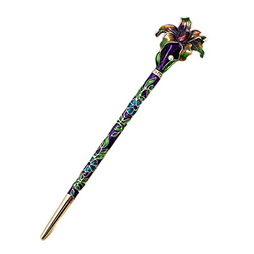 Haarstäbchen, Chinesische Haar-Essstäbchen, Haardekoration, chinesischer traditioneller Stil, Haarstäbchen for Dutt-Haar-Accessoires mit Blume for Frauen und Mädchen, Haar-Styling-Dekorationen – Rot(P von hOnYbmq