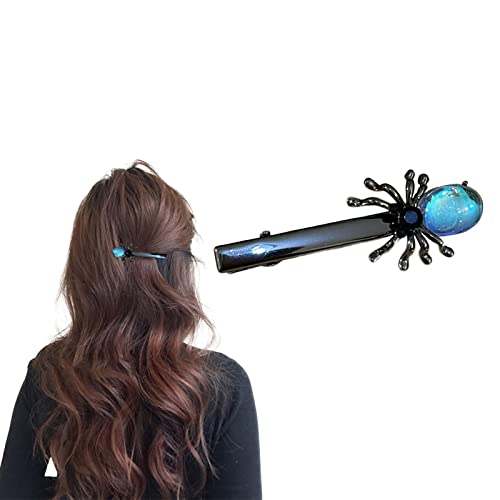 Haarstäbchen, Chinesische Haarnadeln, Edelstein-Spinnen-Haarstäbchen, Halloween-Haar-Accessoires for Frauen und Mädchen, langes Haar, weiß(Black Hair Clip) von hOnYbmq