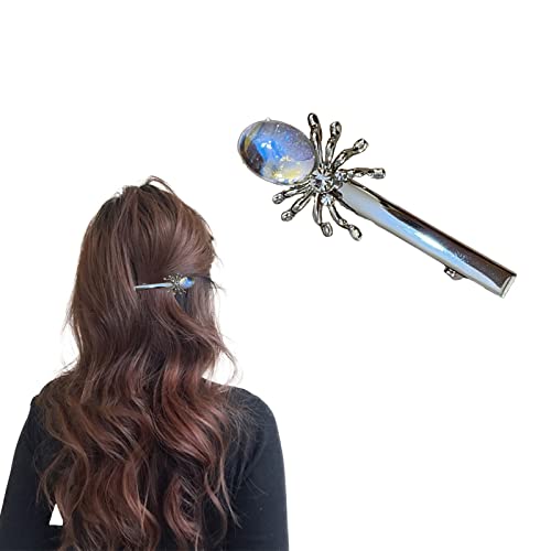 Haarstäbchen, Chinesische Haarnadeln, Edelstein-Spinnen-Haarstäbchen, Halloween-Haar-Accessoires for Frauen und Mädchen, langes Haar, weiß(White Hair Clip) von hOnYbmq