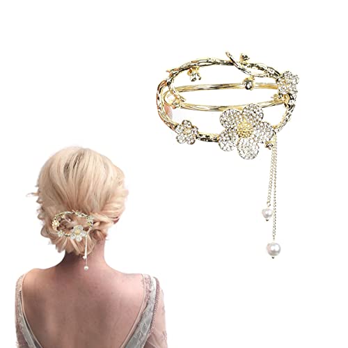 Haarstäbchen, Französischer Twist-N-Clip, Schiebe-Haarspangen, Haarspange, Haarnadeln zur Dutt-Fixierung, Perlen-Blumen-Ein-Wort-Haarnadel-Haarspangen-Zubehör for Frauen und Mädchen Haarstäbchen, Französischer Twist-N-Clip, Schiebe-Haarspangen, Haarspange, Haarnadeln zur Dutt-Fixierung, Perlen-Blumen-Ein-Wort-Haarnadel-Haarspangen-Zubehör for Frauen und Mädchen von hOnYbmq