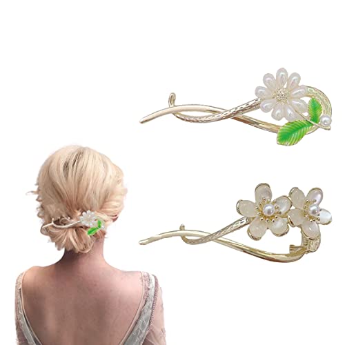 Haarstäbchen, French Twist N Clip, Haarspange, Haarnadeln zur Duttfixierung, Schiebespangen, Haarstäbchen, Haarnadel-Zubehör for Frauen und Mädchen(Style 10) von hOnYbmq