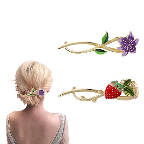Haarstäbchen, French Twist N Clip, Haarspange, Haarnadeln zur Duttfixierung, Schiebespangen, Haarstäbchen, Haarnadel-Zubehör for Frauen und Mädchen(Style 4) von hOnYbmq