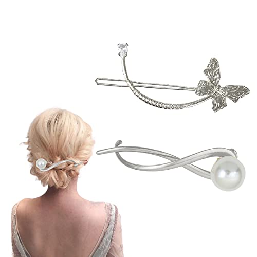 Haarstäbchen, French Twist N Clip, Haarspange, Schiebespangen, Schmetterlings-Haarstäbe, Haarnadel-Zubehör for Frauen und Mädchen(Style 10) von hOnYbmq