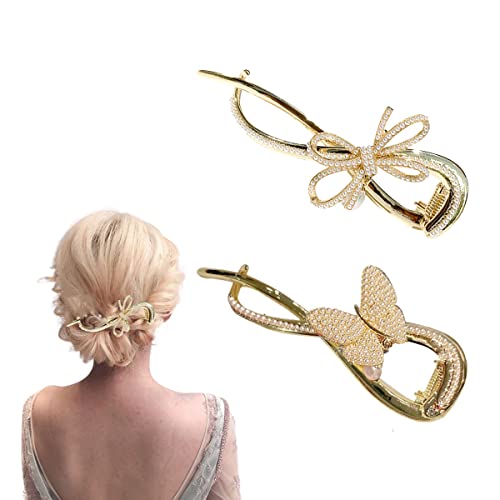 Haarstäbchen, French Twist N Clip, Haarspange, Schiebespangen, Schmetterlings-Haarstäbe, Haarnadel-Zubehör for Frauen und Mädchen(Style 7) von hOnYbmq