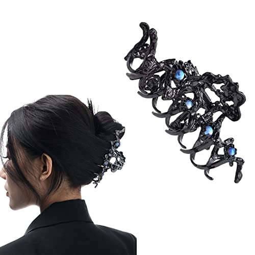 Haarstäbchen, Gotische Haarklammer for Dutt, Edelstein-Spinnen-Haarspange, Halloween-Haar-Accessoires for Frauen und Mädchen, langes Haar, Schwarz(Black Claw) von hOnYbmq
