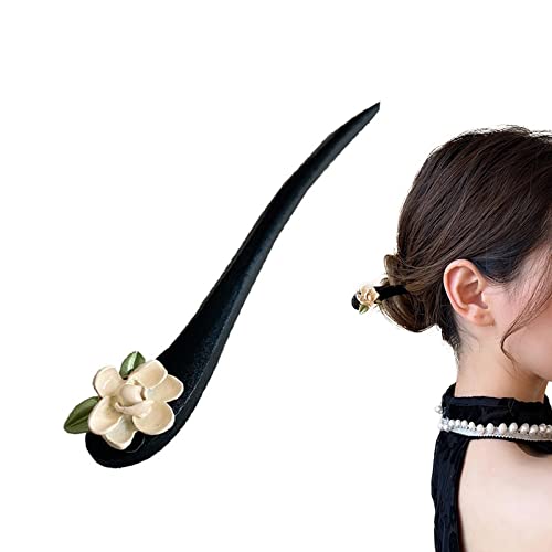 Haarstäbchen, Handgefertigte Haarstäbchen aus Holz, weiße Blumen-Haarstäbchen for Dutt-Haar-Accessoires for Frauen und Mädchen, langes Haar Haarstäbchen, Handgefertigte Haarstäbchen aus Holz, weiße Blumen-Haarstäbchen for Dutt-Haar-Accessoires for Frauen und Mädchen, langes Haar von hOnYbmq