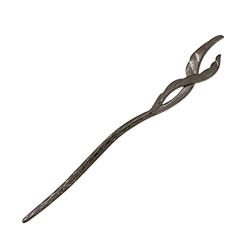 Haarstäbchen, Phoenix Feather Metall Haarnadel Einfache Legierung Haar Stäbchen for Dutt Antiken Stil Haar Sticks for Frauen Mädchen Haar Styling(Black) von hOnYbmq