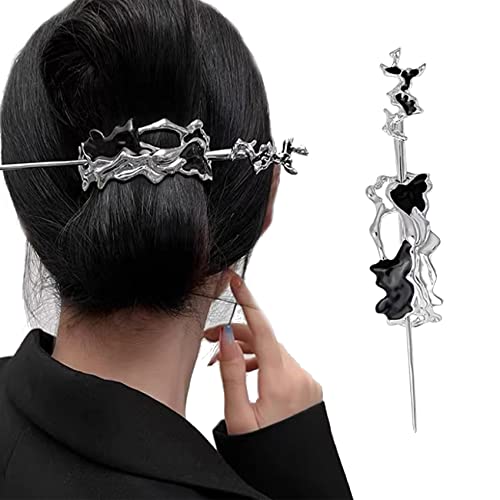 Haarstäbchen, Silberne Metall-Haarnadel, einfache Legierungs-Haarstäbchen for Dutt, antike Stil-Haar-Essstäbchen for Frauen-Mädchen-Haar-Styling Haarstäbchen, Silberne Metall-Haarnadel, einfache Legierungs-Haarstäbchen for Dutt, antike Stil-Haar-Essstäbchen for Frauen-Mädchen-Haar-Styling von hOnYbmq