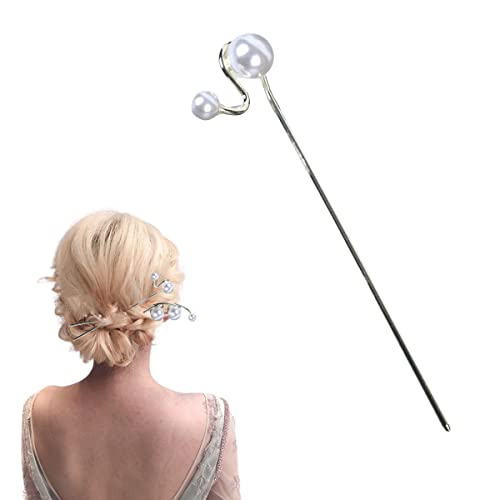Haarstäbchen, Vintage-Quasten-Haarnadel, Haar-Essstäbchen, Haarnadeln zur Dutt-Fixierung, Vintage-Perlen-Haarnadel, Perlen-Haarstäbchen, Haarnadel-Zubehör for Frauen und Mädchen(A pearl) von hOnYbmq