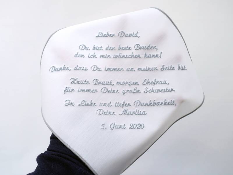 Besticktes Einstecktuch Für Bruder Oder Schwester Zur Hochzeit ⎮ Personalisiertes Taschentuch Gastgeschenk Trauzeuge von habseligkeiten