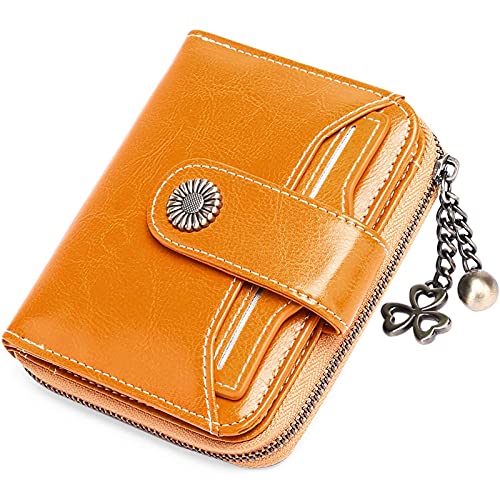 Frauen Clutches Gold Modische Leder Brieftasche Damen Für Damen Moderne Kompakte Bi-Fold Und Geldbörse Gepäck von hahuha