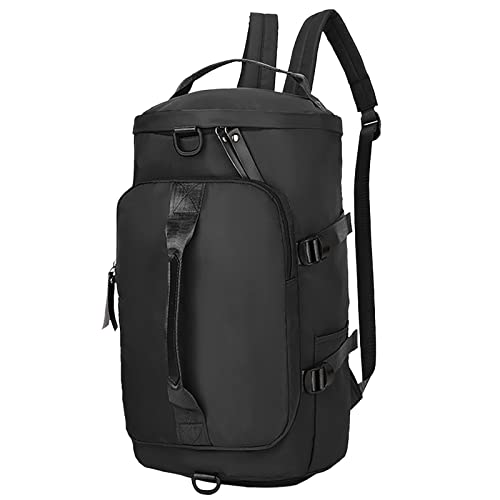 Gepäck Karierte Tasche Licht Faltbare Unisex Sport Wochenende Reise Eco Fitness Tasche Übernachtung Taschen Duffle Bag Frau, Schwarz , Einheitsgröße von hahuha