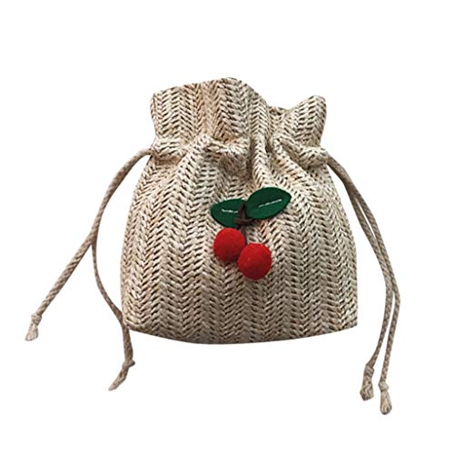 Kleine Weihnachten Kordelzug Taschen Tasche Kontrast Bucke Sommer Mode Frauen Schulter Stroh Kordelzug Tasche Farbe Tasche Reise Schmuck Taschen Kordelzug von hahuha