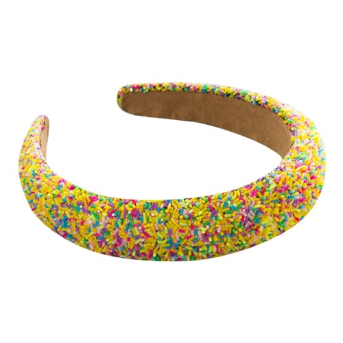 Knoten-Glitzer-Haarband, weiches Stirnband, Bar, Bühne, Singen, Tanz, Party, Stirnband, Glitzer-Haarschmuck für Damen und Mädchen (Gelb-a, Einheitsgröße) von hahuha