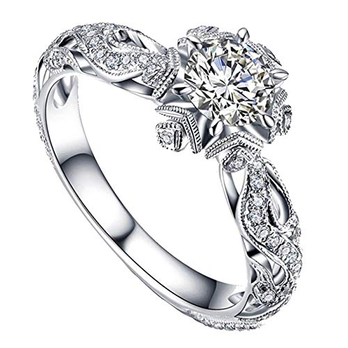 hahuha 444 Ring Schmuck Ringe hohl Ring Out Verlobungsring Damen Accessoires Hochzeitszubehör Skaterringe, Einheitsgröße, Metall, Kein Edelstein von hahuha