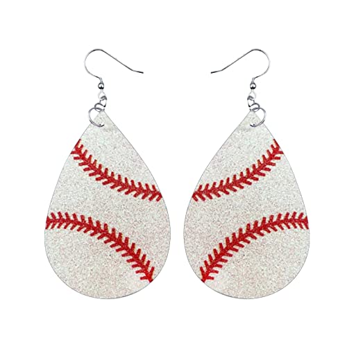 hahuha Mini Creolen für Frauen Niedliche Ohrringe Damen Niedliche Cartoon Anhänger Ohrringe Baseball Leder Ohrringe Big Dangle Ohrringe, I, Einheitsgröße, Creolen von hahuha