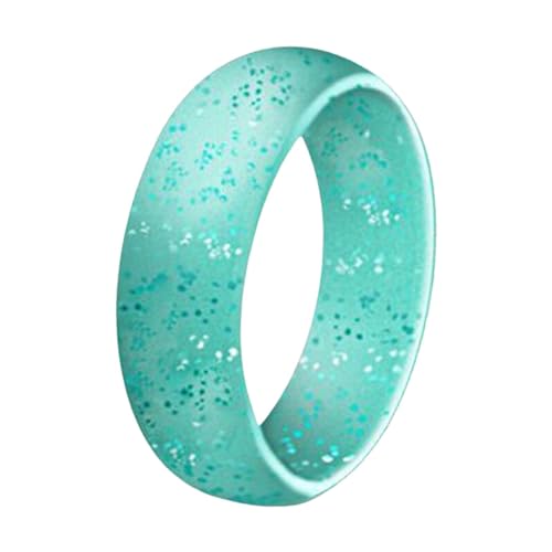 hahuha Modischer Ring, 5,7 mm, Silikonring, europäischer und amerikanischer Damenschmuck, Paarring, Matchmaking-Zubehör, Sport, Glitzerring, Ringe für Teenager, Mädchen, Rose, D, Kieselgel, Kein von hahuha