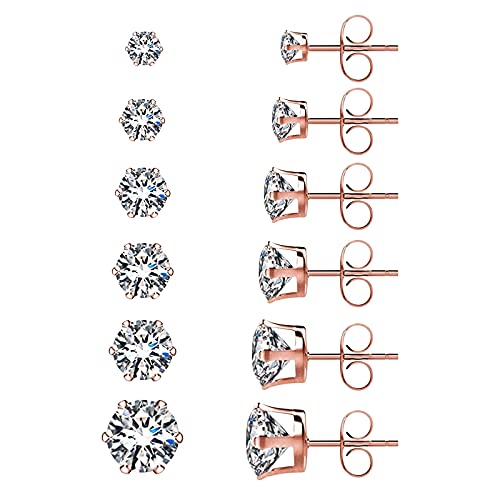 hahuha Ohrringe Set Schmuck Gold Größe Verschiedene Fesvital Mode Weibliche Geometrie Ohrringe Regenbogen Creolen, rose gold, Einheitsgröße, Creolen von hahuha