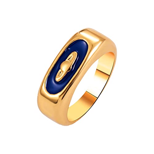 hahuha Ring Frauen Temperament Ring Liebe Umarmung Ring Female Fashion Persönlichkeit Ring Einfache Damen Ringe Rose Wave Ring, blau, Einheitsgröße von hahuha