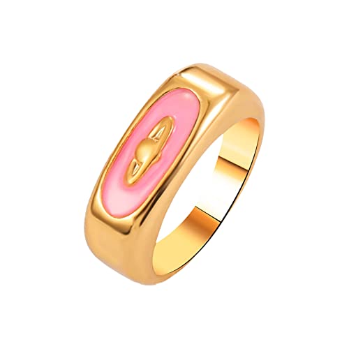 hahuha Ring Frauen Temperament Ring Liebe Umarmung Ring Weibliche Mode Persönlichkeit Ring Einfache Damen Ringe Rose Wave Ring, rose, Einheitsgröße von hahuha