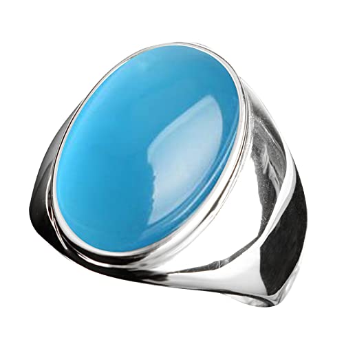 hahuha Ringe für Herren Verstellbarer Edelstahl Künstlicher Katzenaugenstein Ring Titan Stahl Ring Ringgröße 8, C, 9 von hahuha