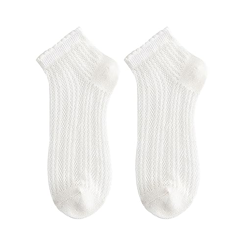 hahuha Sportliche Kompressionssocken für Damen, 10 Paar, einfarbig, leichtes Netzgewebe, atmungsaktiv und bequem, Frühling und Sommer, dünne kurze Socken, kurze Socken für Frauen, weiß, One size von hahuha