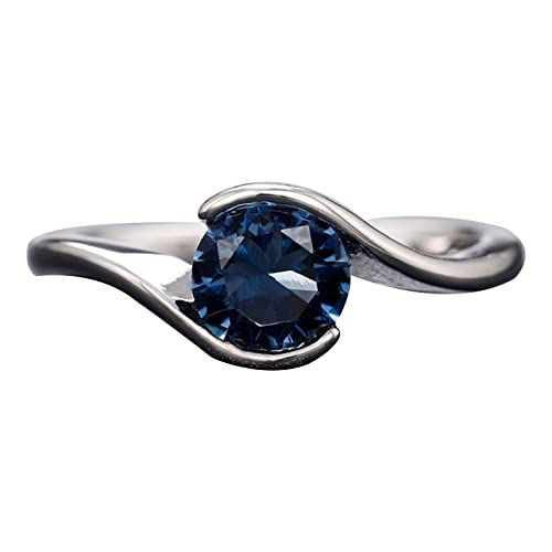 hahuha Und Ringe für Damen, modischer Armring, blau, rund, Diamant, Zirkon, einfacher Damenring, große Fingerringe für Frauen, Einheitsgröße, Kupfer, Kein Edelstein von hahuha