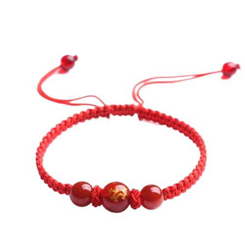 hahuha Western-Ohrringe 2024 Neujahr des Drachen, rotes Schnurarmband, verstellbares Drachen-Charm-Armband, chinesisches Tier, Glücksarmband, Schmuck, Geschenke für Damen und Herren, Altitude-Uhr, von hahuha