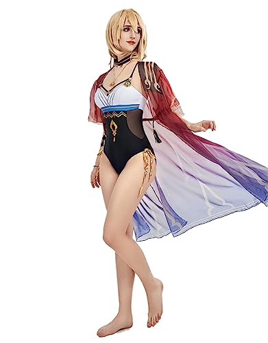 haikyuu Damen Anime Derivative Einteiler Badeanzug mit Cover Up Schnürung Bauchkontrolle Badeanzug, Rot, schwarz, Medium von haikyuu