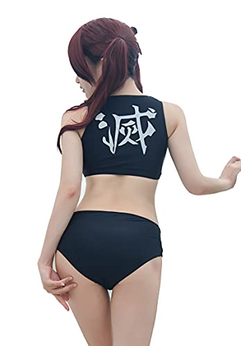 haikyuu Damen Bikini Badeanzug Anime Style Japanische Cartoon Bademode, schwarz 2, Medium von haikyuu