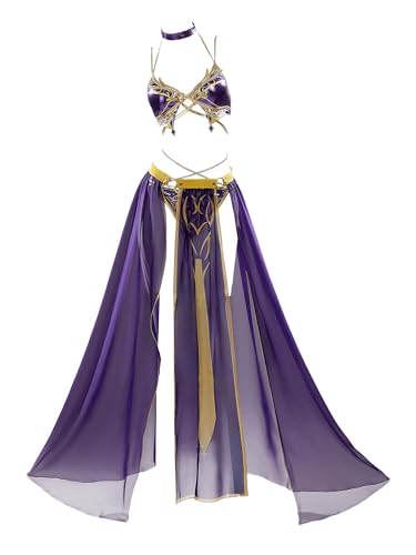 haikyuu Gothic-Badeanzug für Damen, Gothic-Bikini-Set, Schatten, Cosplay, Badeanzug, Neckholder, Badeanzug mit Chiffon-Wickelrock, Violett, Large haikyuu Gothic-Badeanzug für Damen, Gothic-Bikini-Set, Schatten, Cosplay, Badeanzug, Neckholder, Badeanzug mit Chiffon-Wickelrock, Violett, Large von haikyuu