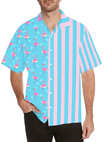haikyuu Hawaiihemd für Herren, kurze Ärmel, lässige Button-Down-Hemden, Sommer, Strandhemd, Banane, Vogel, bedruckt, Blau, XL von haikyuu