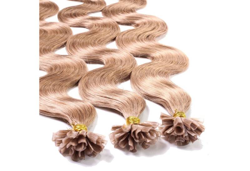 hair2heart Echthaar-Extension Bonding Extensions gewellt #8/01 Hellblond Natur-Asch 1g 50cm von hair2heart