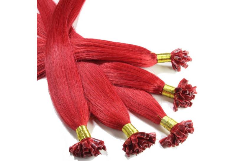 hair2heart Echthaar-Extension Bonding Extensions - glatt #0/44 Rot-Intensiv 0.5g 60cm von hair2heart