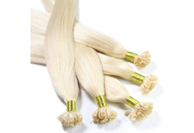 hair2heart Echthaar-Extension Bonding Extensions - glatt #10/0 Hell-Lichtblond 0.5g 60cm von hair2heart