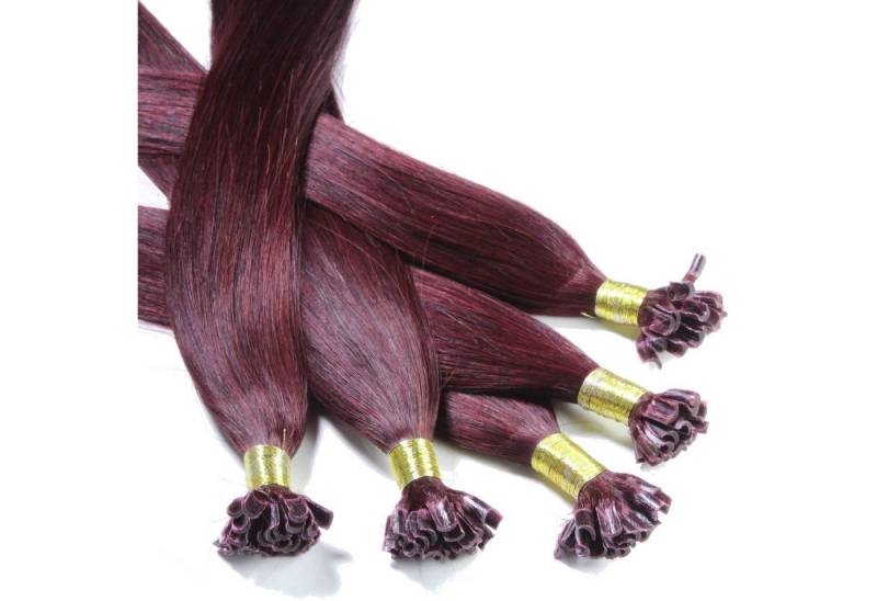hair2heart Echthaar-Extension Bonding Extensions - glatt #55/66 Hellbraun Violett 0.5g 30cm von hair2heart