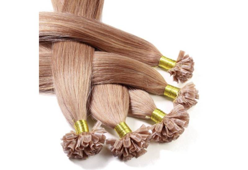 hair2heart Echthaar-Extension Bonding Extensions - glatt #8/01 Hellblond Natur-Asch 0.5g 50cm von hair2heart