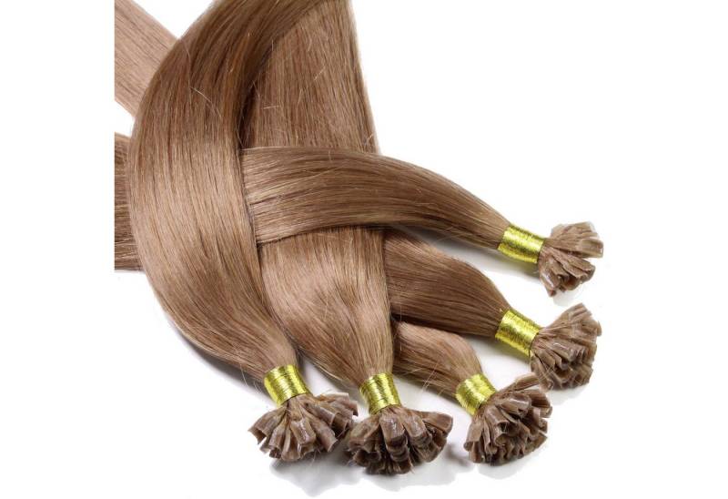 hair2heart Echthaar-Extension Bonding Extensions - glatt #8/1 Hellblond Asch 0.5g 30cm von hair2heart